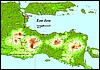 Kort over den stlige del af Java